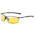 Men’s Photochromic Polarized Sunglasses – Metal Square Frame UV400 Driving & Outdoor Sports Glasses