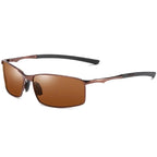 Men’s Photochromic Polarized Sunglasses – Metal Square Frame UV400 Driving & Outdoor Sports Glasses