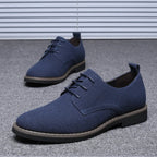 Men’s Suede Oxford Dress Shoes – Casual Lace-Up Flats, Luxury Breathable Footwear for Men