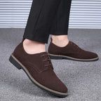 Men’s Suede Oxford Dress Shoes – Casual Lace-Up Flats, Luxury Breathable Footwear for Men