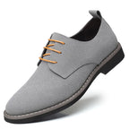 Men’s Suede Oxford Dress Shoes – Casual Lace-Up Flats, Luxury Breathable Footwear for Men