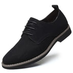 Men’s Suede Oxford Dress Shoes – Casual Lace-Up Flats, Luxury Breathable Footwear for Men