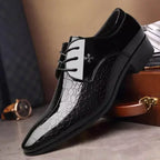 Men’s Classic Pointed Toe Dress Shoes – Italian Oxford Derbies in Luxury Patent Leather for Wedding and Formal Occasions, Plus Sizes Available