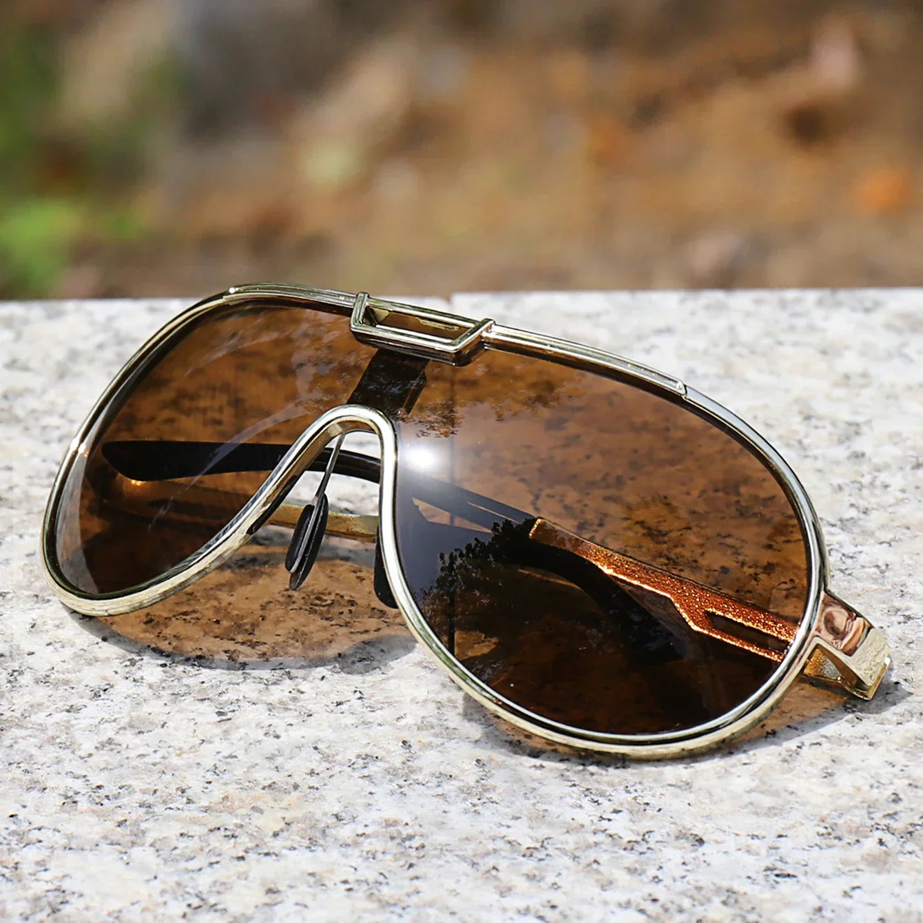 Men's Fishing Sunglasses with PC Frame – Windproof Round Shades with UV Protection for Cycling, Driving & Travel