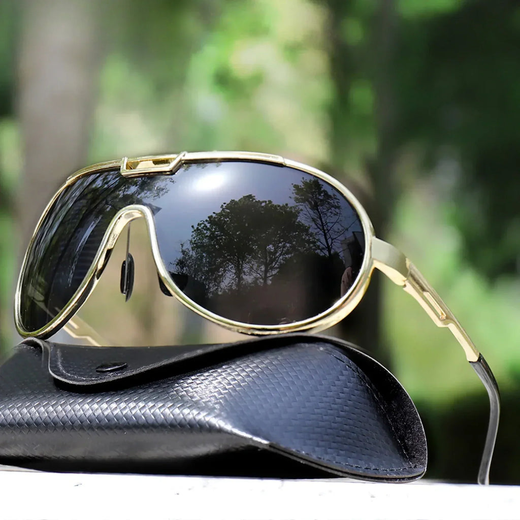 Men's Fishing Sunglasses with PC Frame – Windproof Round Shades with UV Protection for Cycling, Driving & Travel