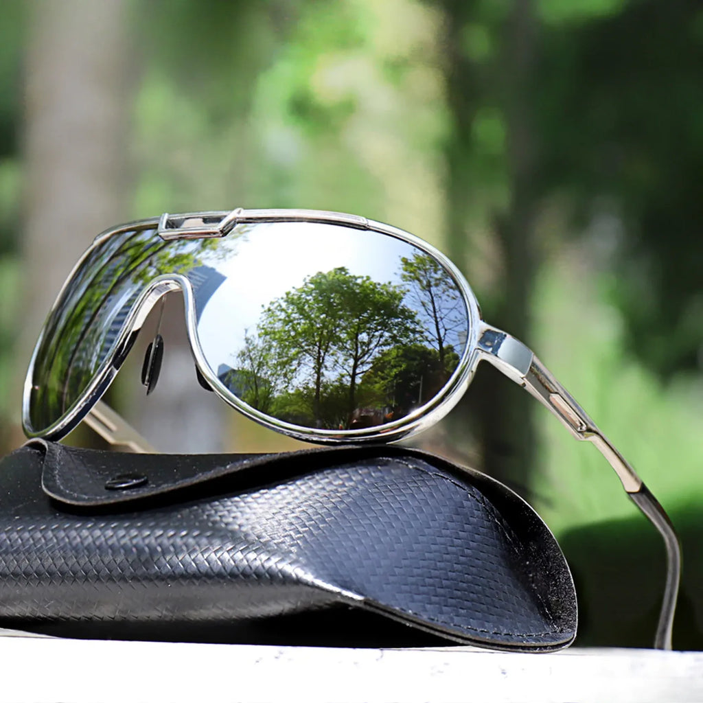 Men's Fishing Sunglasses with PC Frame – Windproof Round Shades with UV Protection for Cycling, Driving & Travel