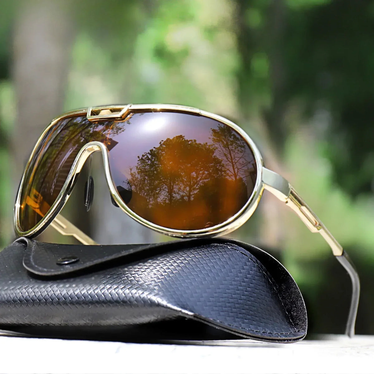 Men's Fishing Sunglasses with PC Frame – Windproof Round Shades with UV Protection for Cycling, Driving & Travel