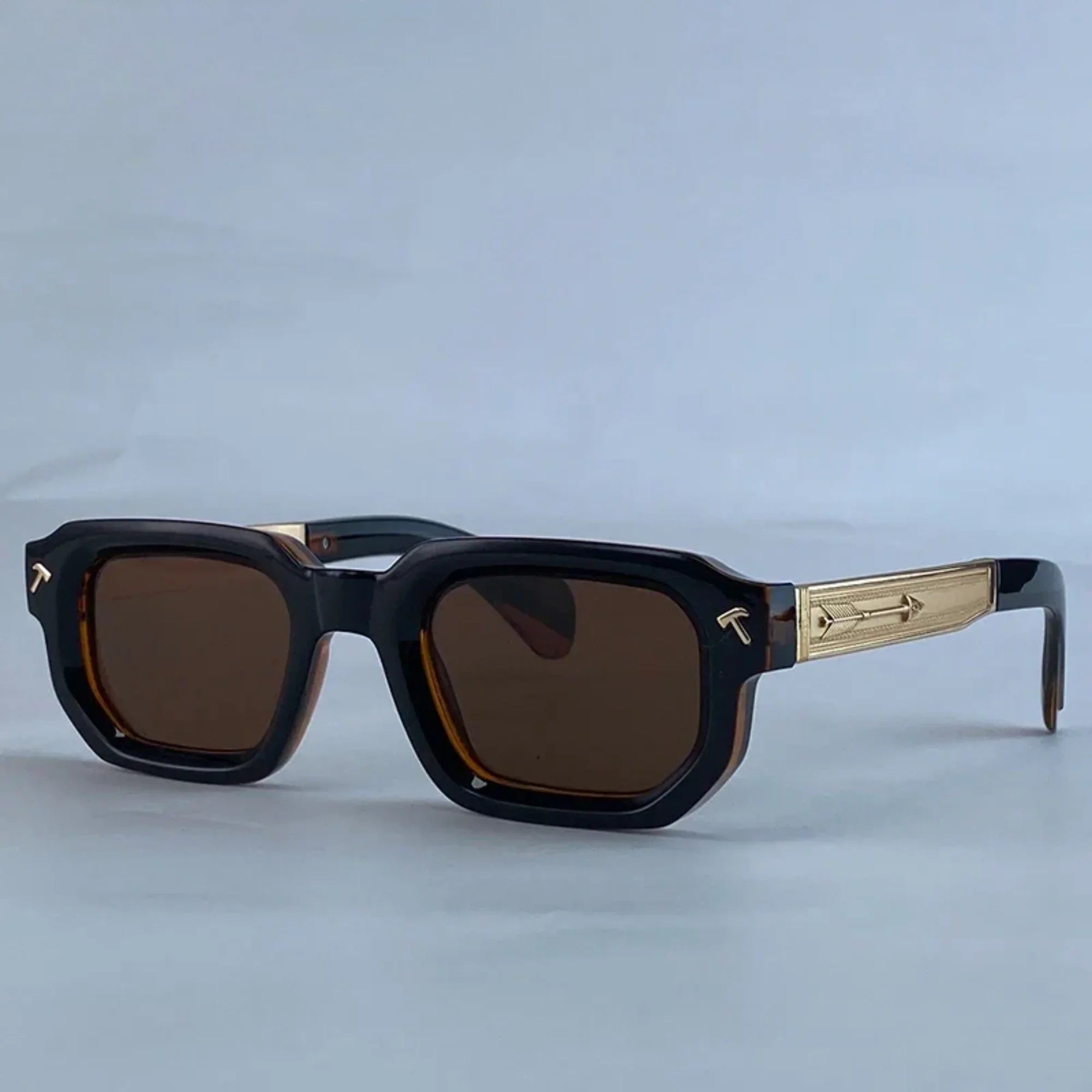 Men’s Polarized Square Sunglasses – Luxury Punk Design with Classic Rectangle Frame and UV400 Protection for Driving and Outdoor Use