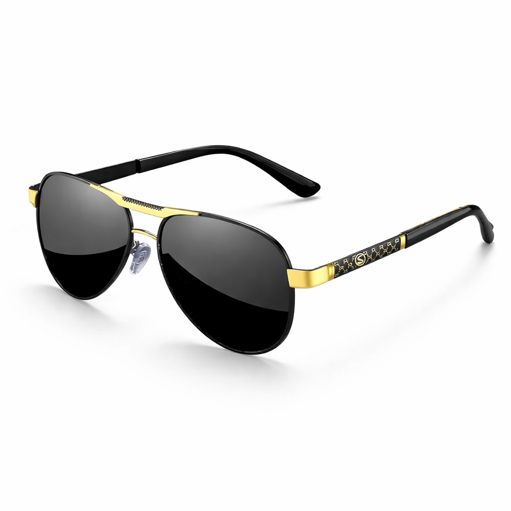 Men’s Polarized Sunglasses with Metal Frame – Premium Brand Design Sun Glasses for Fishing, Driving and UV400 Protection