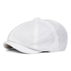 Men’s Solid Color Beret – Lightweight Polyester Casual Beret for Spring and Autumn