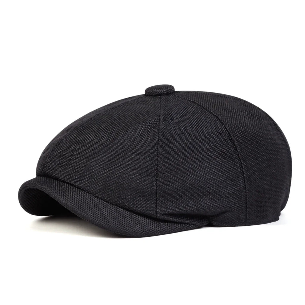 Men’s Solid Color Beret – Lightweight Polyester Casual Beret for Spring and Autumn