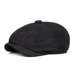 Men’s Solid Color Beret – Lightweight Polyester Casual Beret for Spring and Autumn