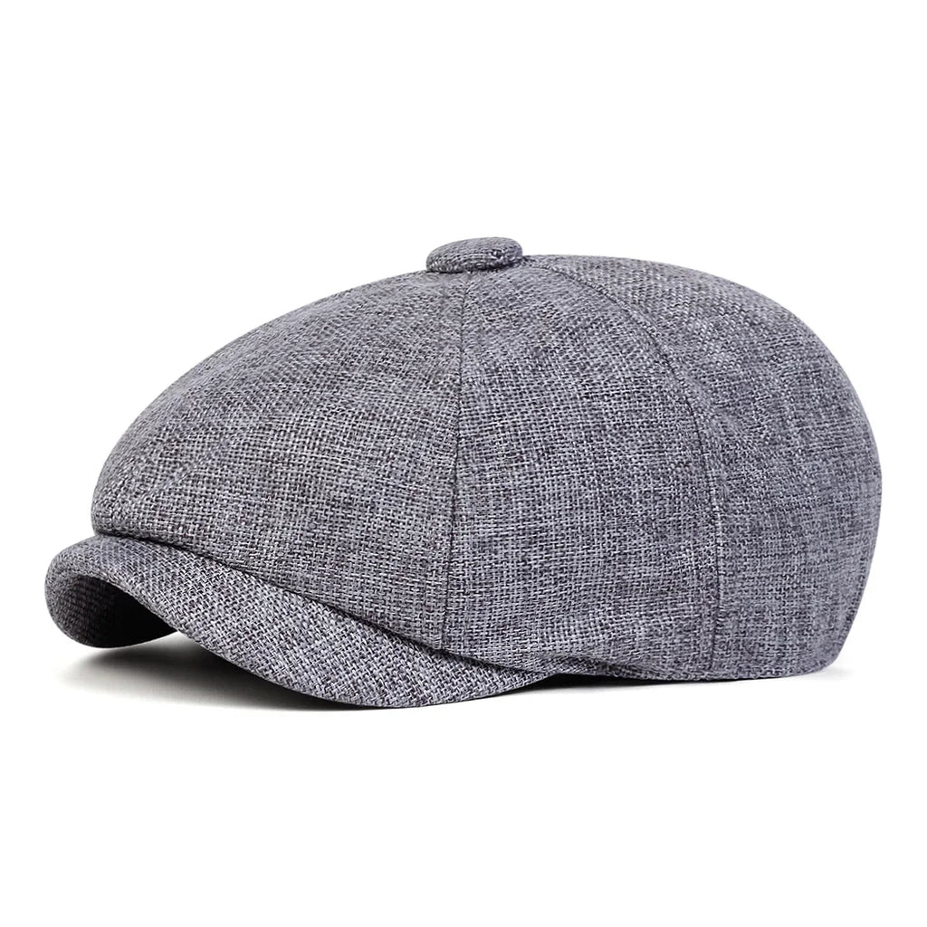 Men’s Solid Color Beret – Lightweight Polyester Casual Beret for Spring and Autumn