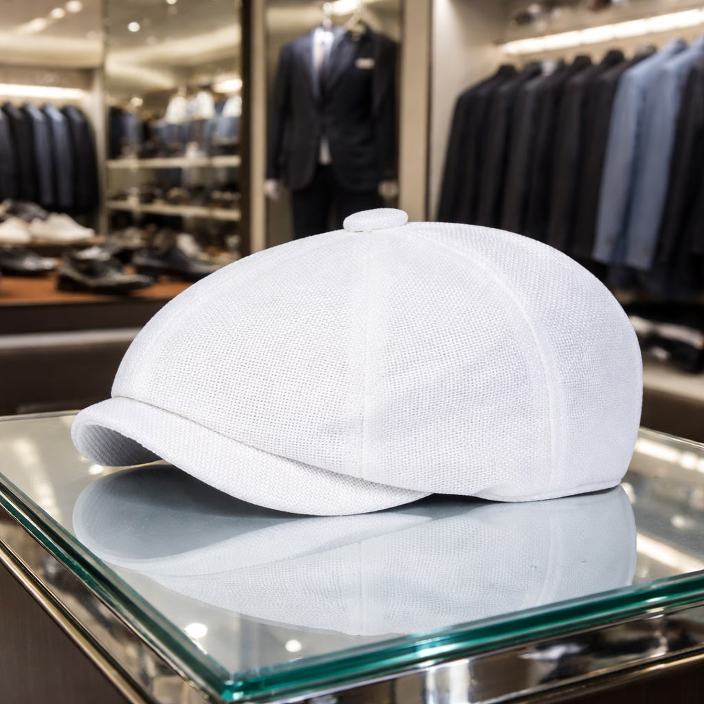 Men’s Solid Color Beret – Lightweight Polyester Casual Beret for Spring and Autumn