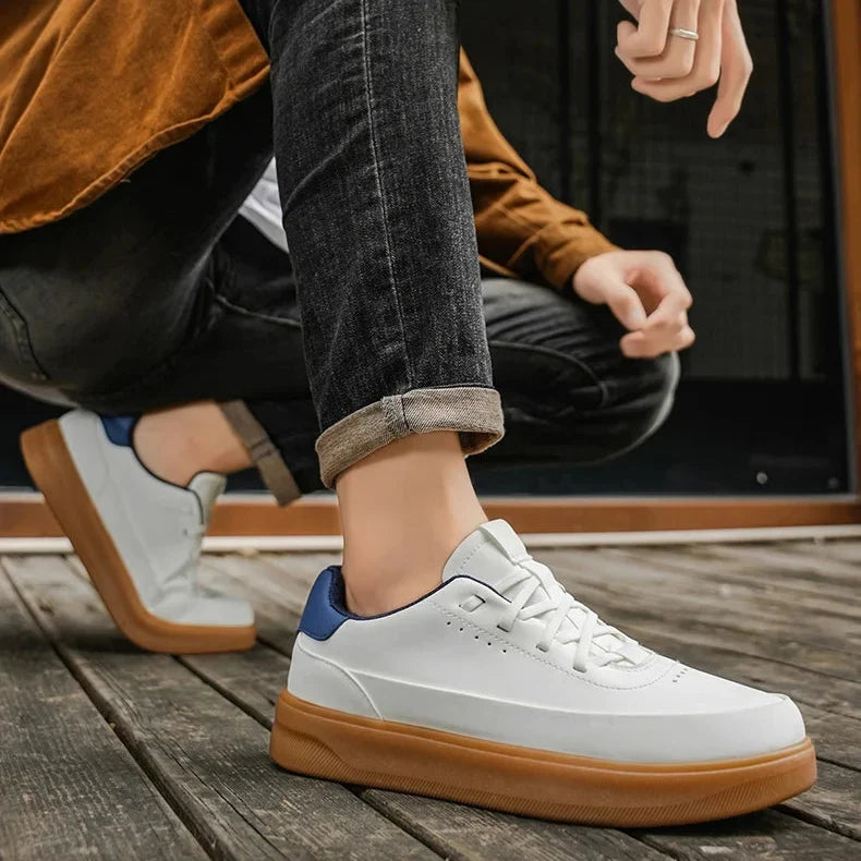 Men’s PU Leather Casual Sneakers – Lightweight and Comfortable