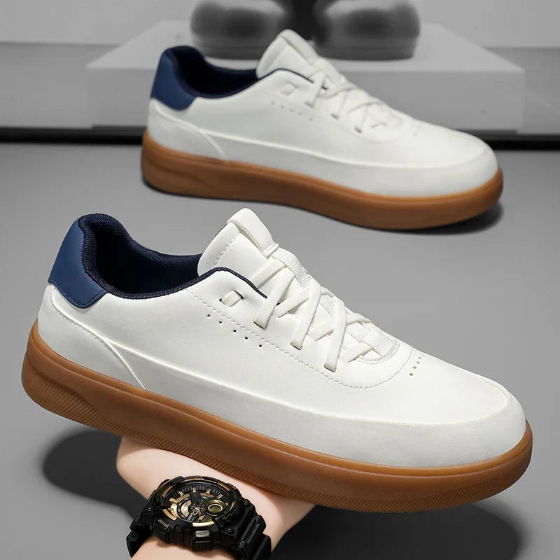 Men’s PU Leather Casual Sneakers – Lightweight and Comfortable