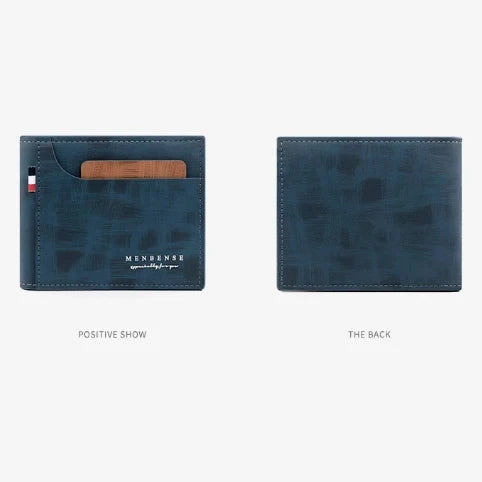 Men’s PU Leather Wallet with Zipper – Short Card Holder with Coin Pocket, High Quality Design