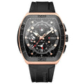 Men’s Luxury Quartz Watch – Business Style with Blue Silicone Band, Luminous Hands and Waterproof Design