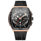 Men’s Luxury Quartz Watch – Business Style with Blue Silicone Band, Luminous Hands and Waterproof Design