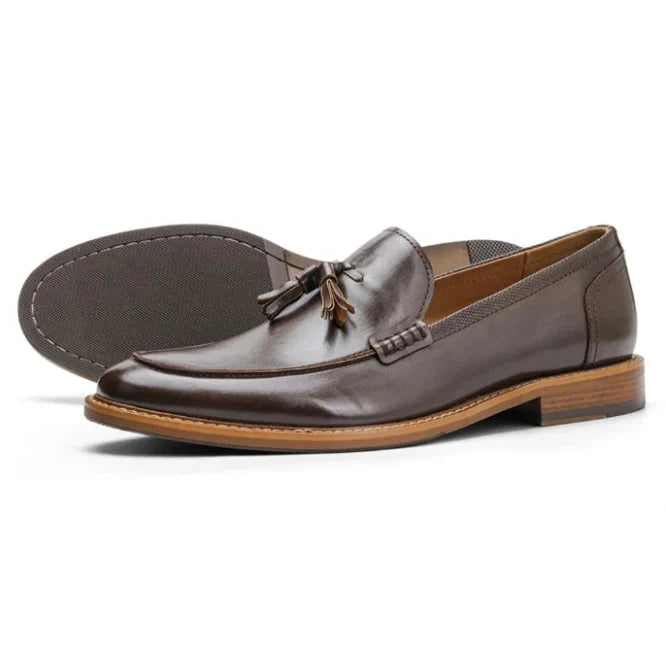 Refined American-Style Men’s Leather Loafers Brown – Comfortable Casual Luxury Shoes
