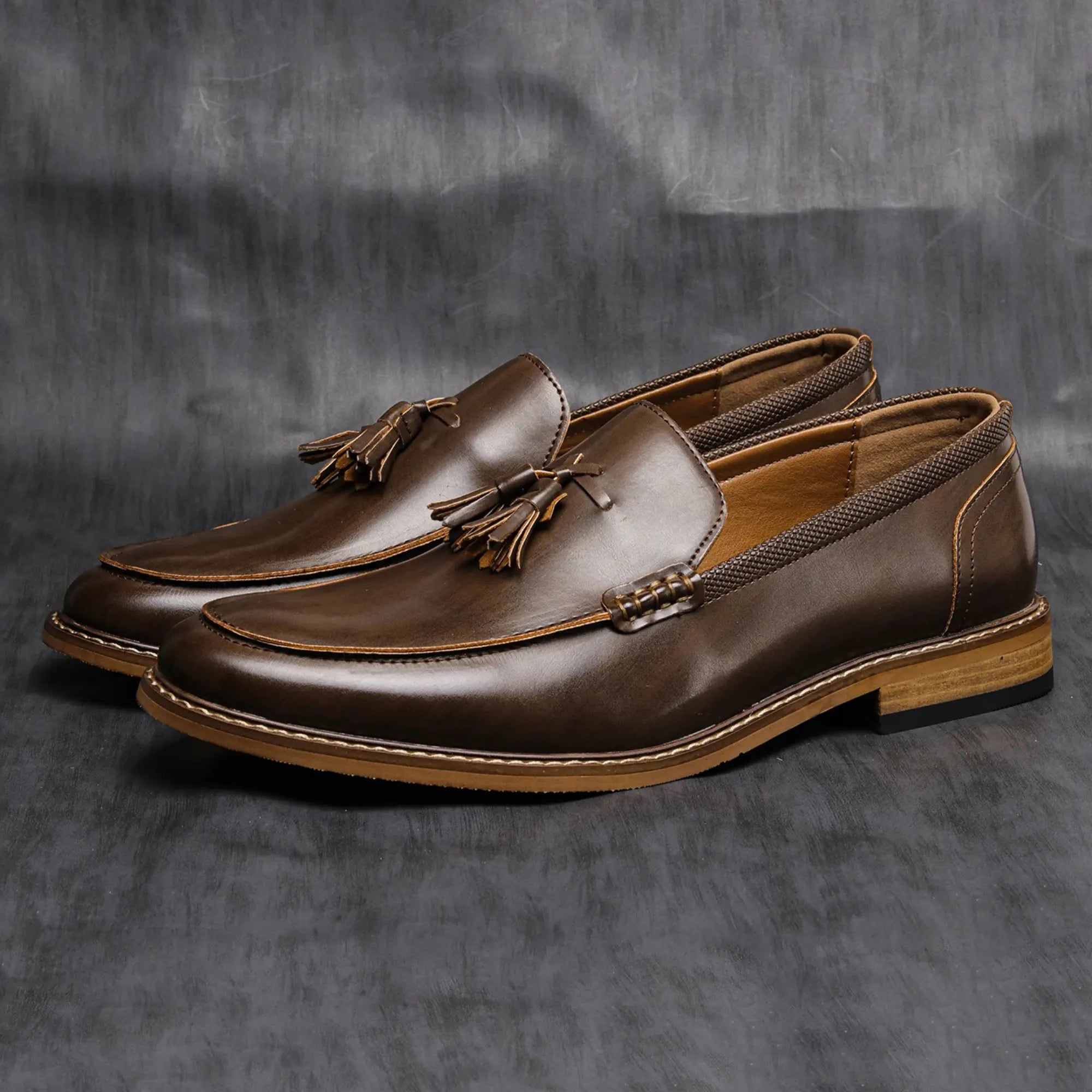 Refined American-Style Men’s Leather Loafers Brown – Comfortable Casual Luxury Shoes