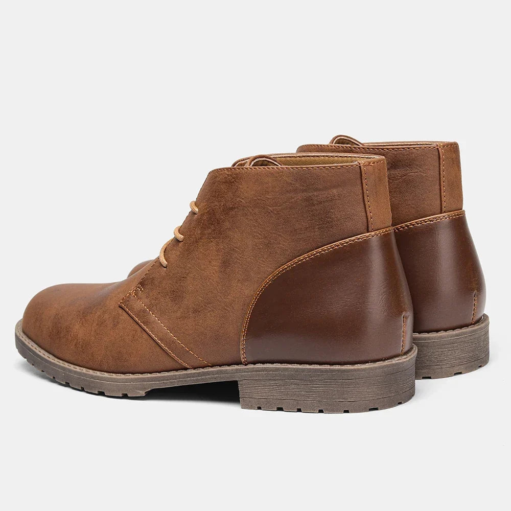 Retro American Style Men’s Desert Ankle Boots – Casual Leather Vintage Boots