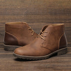 Retro American Style Men’s Desert Ankle Boots – Casual Leather Vintage Boots