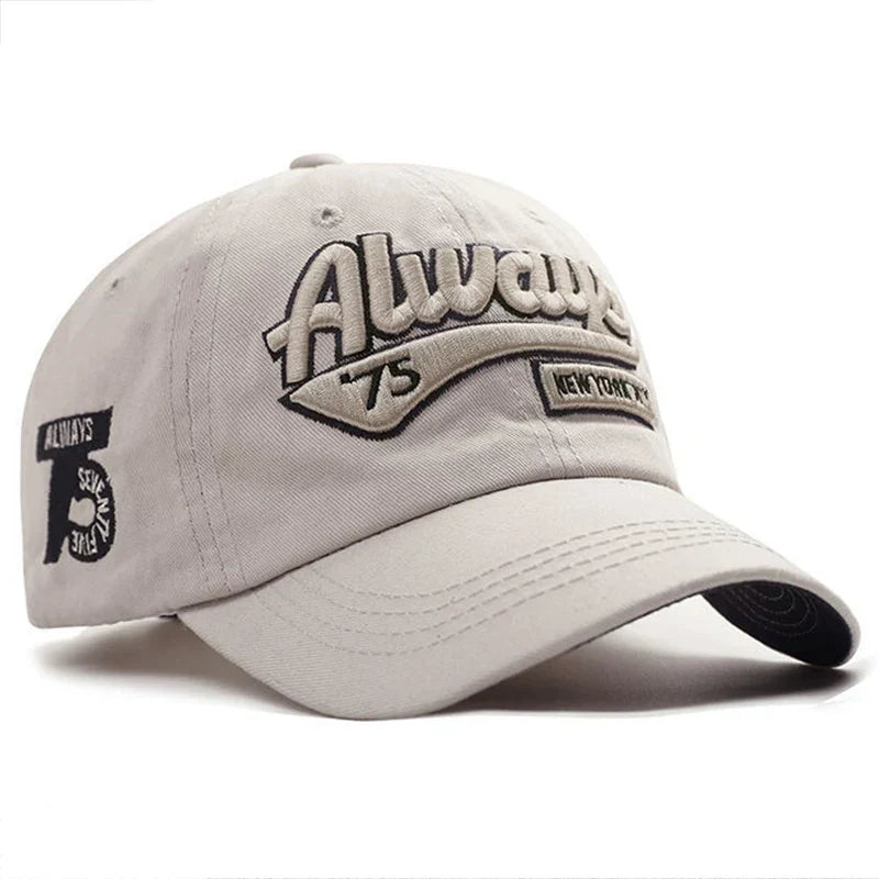 Men’s Cotton Baseball Cap – Casual Outdoor Retro Embroidered Adjustable Hat, Sporty Style