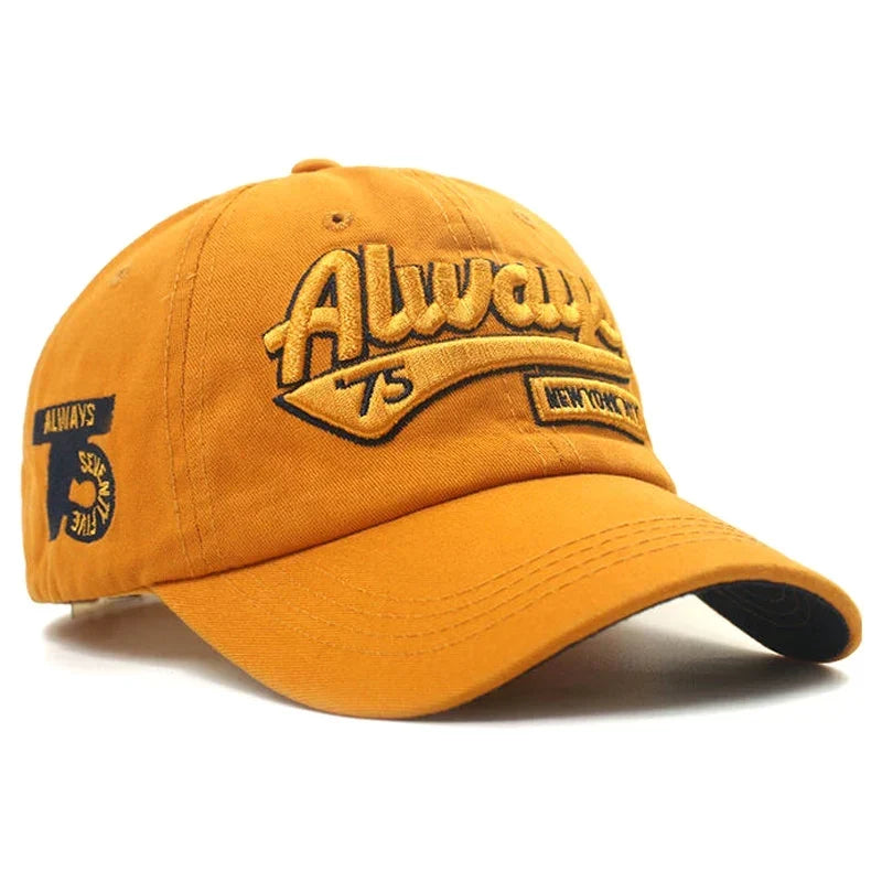 Men’s Cotton Baseball Cap – Casual Outdoor Retro Embroidered Adjustable Hat, Sporty Style