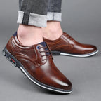 Retro Men’s Leather Dress Shoes – Business and Casual Formal Shoes for Men, Black & Brown, Breathable and Comfortable
