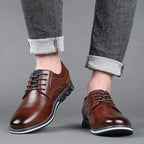 Retro Men’s Leather Dress Shoes – Business and Casual Formal Shoes for Men, Black & Brown, Breathable and Comfortable