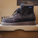 Men’s Retro Low-Top Work Boots – Cow Suede Leather Lace-Up Boots, Chunky Sole, Comfortable Autumn Winter Boots