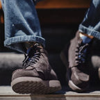 Men’s Retro Low-Top Work Boots – Cow Suede Leather Lace-Up Boots, Chunky Sole, Comfortable Autumn Winter Boots