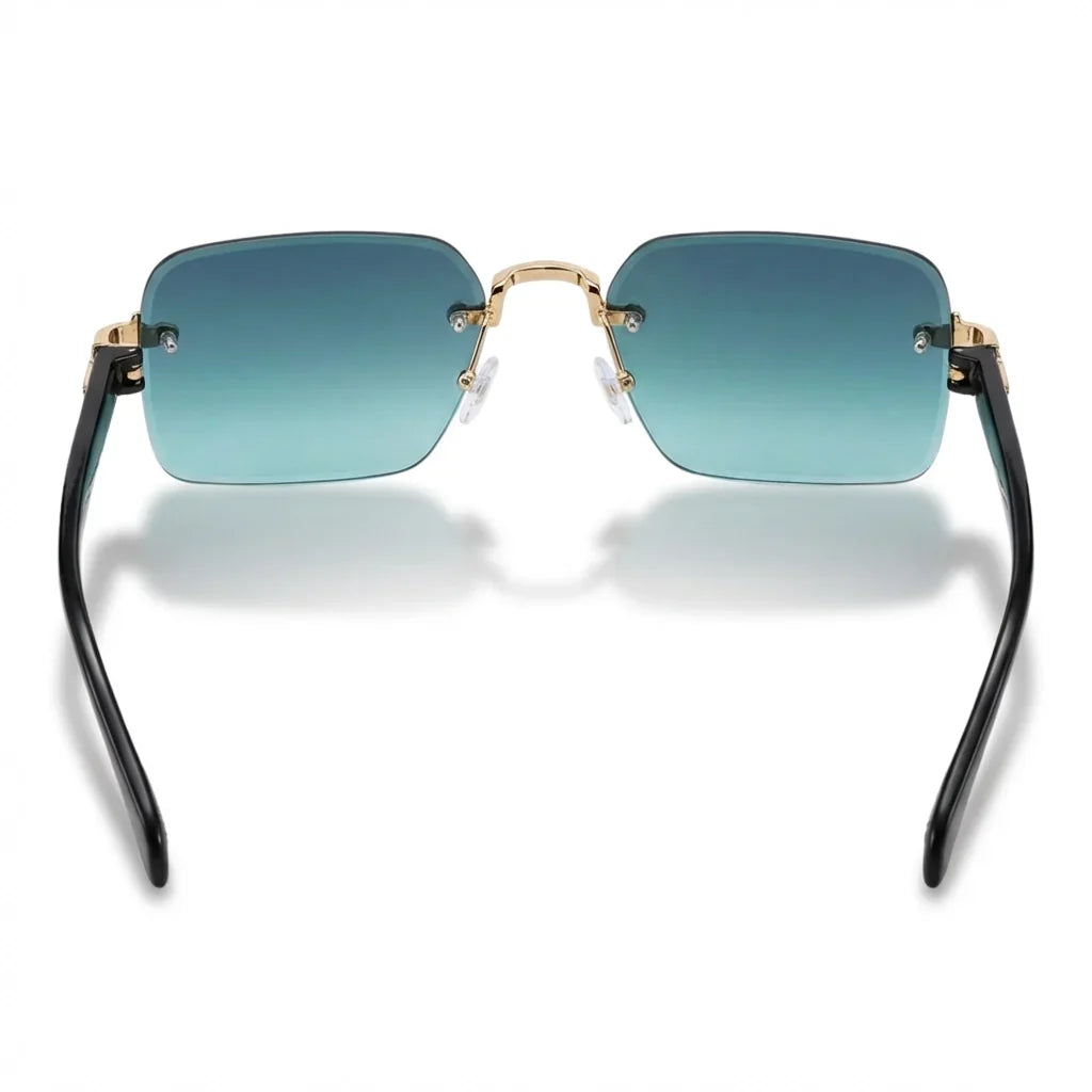 Men’s Retro Rimless Square Glasses – Multicolor Casual Design for Daily Wear, Outdoor, Travel and Street Photography