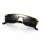 Men’s Retro Rimless Square Sunglasses – Hollow-Out Design for Daily Wear, Outdoor, Vacation, Beach and Street Photography