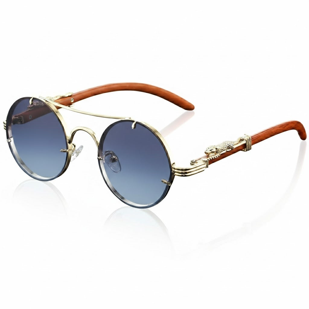 Men’s Retro Steampunk Round Glasses – Fashion PC Lenses in Multiple Colors for Parties, Travel and Photos