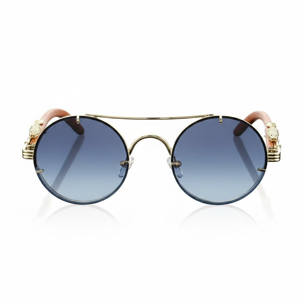 Men’s Retro Steampunk Round Glasses – Fashion PC Lenses in Multiple Colors for Parties, Travel and Photos