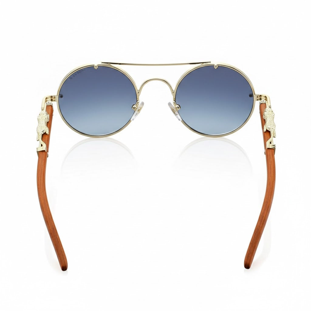 Men’s Retro Steampunk Round Glasses – Fashion PC Lenses in Multiple Colors for Parties, Travel and Photos