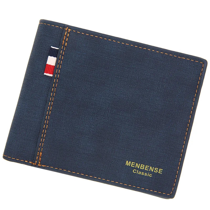 Men’s Retro Trifold Leather Wallet – Large Capacity, Solid Color, Vintage Business Style