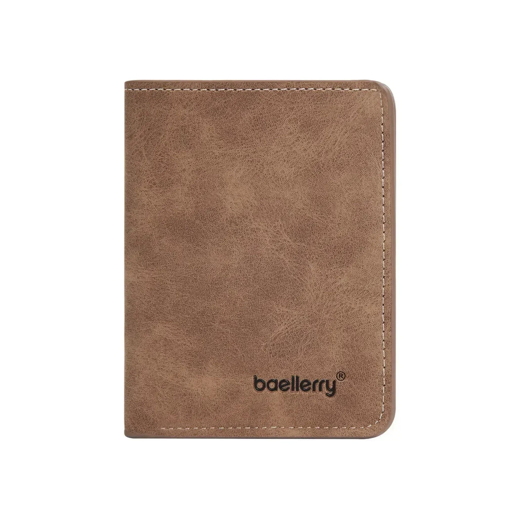 Men’s Slim Leather Wallet – Sanded Finish, Multi Card Holder, Minimalist Compact Short Wallet