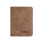 Men’s Slim Leather Wallet – Sanded Finish, Multi Card Holder, Minimalist Compact Short Wallet