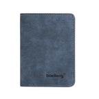 Men’s Slim Leather Wallet – Sanded Finish, Multi Card Holder, Minimalist Compact Short Wallet