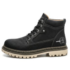 Men's Short Boots in Luxury Leather – Plush Lining, Classic, Motorcycle, Outdoor, Spring/Autumn