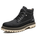 Men's Short Boots in Luxury Leather – Plush Lining, Classic, Motorcycle, Outdoor, Spring/Autumn