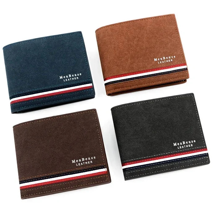 Men’s Short Wallet – Slim PU Leather Wallet with Zipper Coin Pocket, Card Holders, Money Clip, High-Quality Casual Wallet