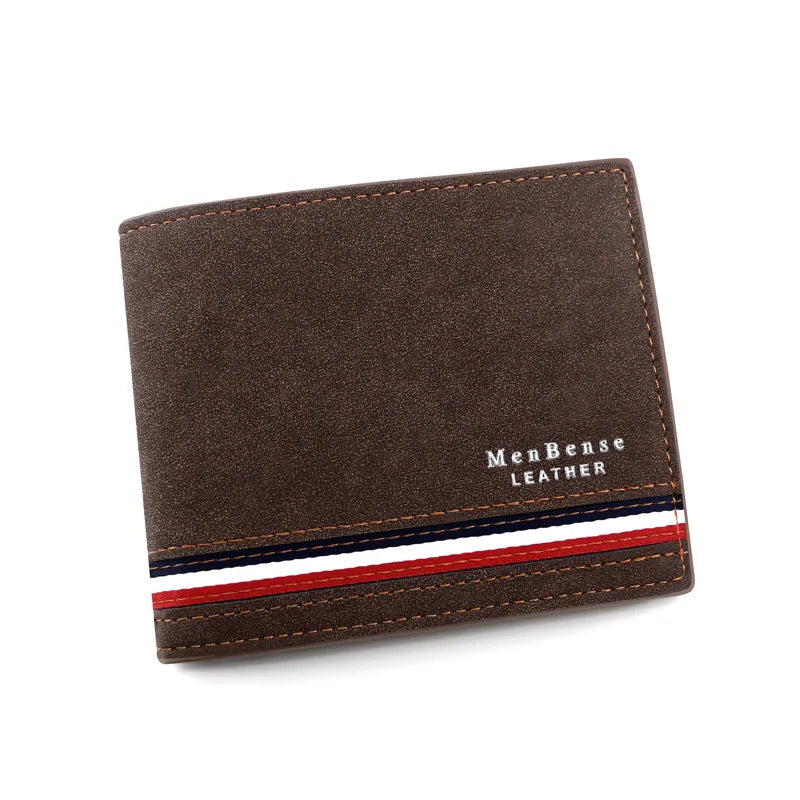 Men’s Short Wallet – Slim PU Leather Wallet with Zipper Coin Pocket, Card Holders, Money Clip, High-Quality Casual Wallet