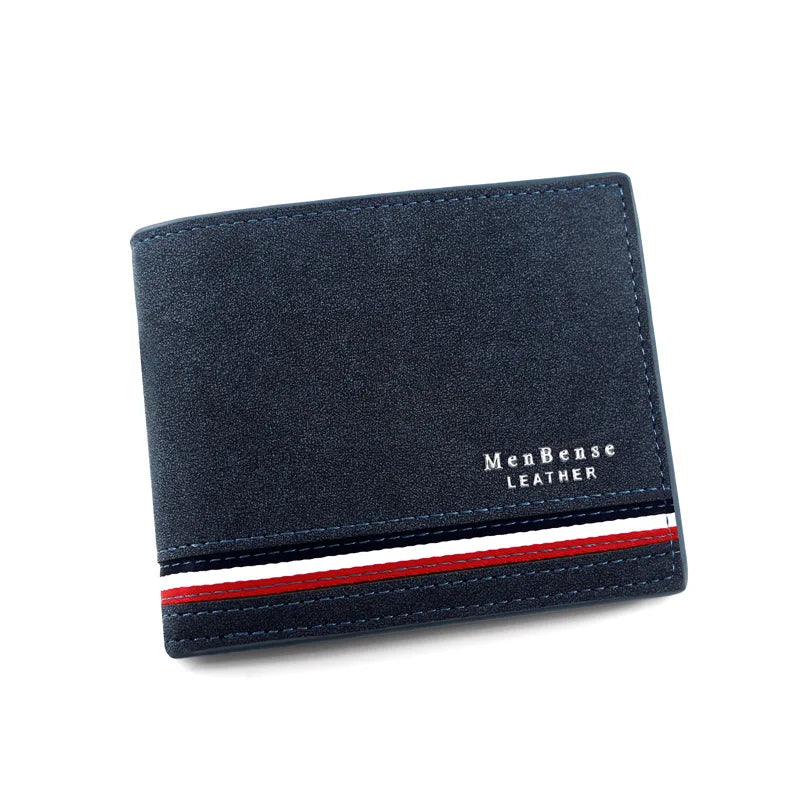 Men’s Short Wallet – Slim PU Leather Wallet with Zipper Coin Pocket, Card Holders, Money Clip, High-Quality Casual Wallet