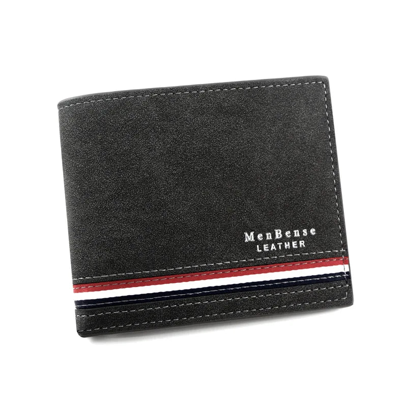 Men’s Short Wallet – Slim PU Leather Wallet with Zipper Coin Pocket, Card Holders, Money Clip, High-Quality Casual Wallet