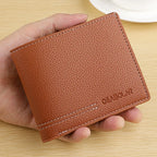 Men’s Slim Leather Wallet – Youth Luxury Short Bifold Card Holder, Minimalist Design
