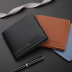 Men’s Slim Leather Wallet – Youth Luxury Short Bifold Card Holder, Minimalist Design